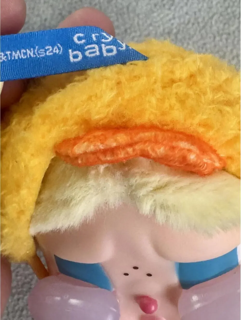 pop mart crybaby‎ crying again series plush vinyl doll yellow hood kawaii 4in